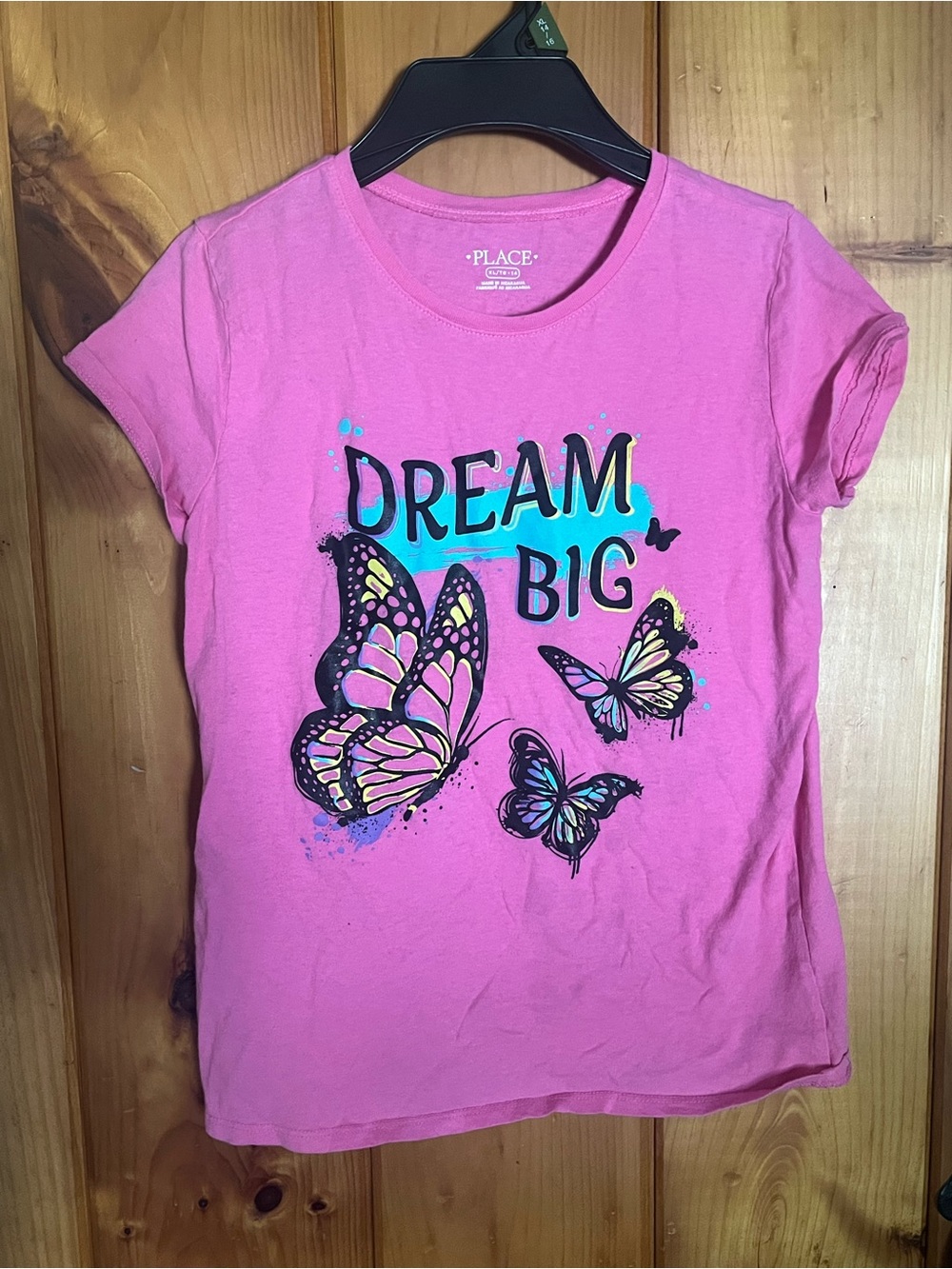 Girls Pink 'Dream Big' Butterfly Graphic Tee